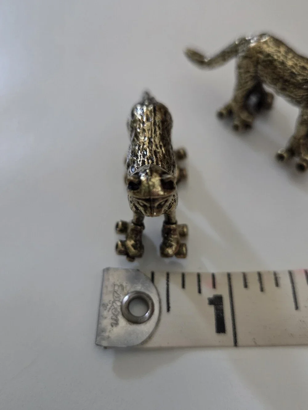Vintage Style Cat Roller Skates Miniature Figurine Bronze Tone Kitty Skating
